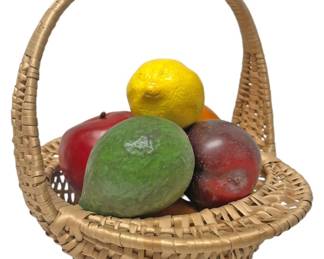 Wicker Basket w Faux Fruit 
