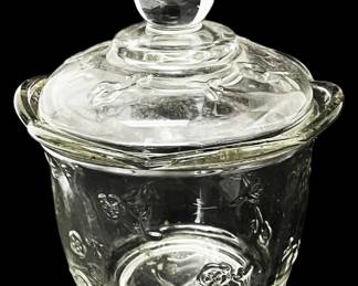 Embossed Glass Jar with Lid 