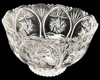 Intricate Cut Crystal Bowl 