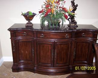 Beautiful marble top Buffet stand. Like new condition