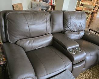 Electric leather reclining couch