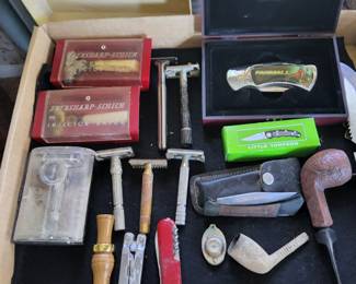 Razors, pipes, knives