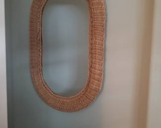 Wicker wall mirror