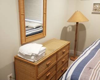 6-drawer wicker dresser with matching mirror