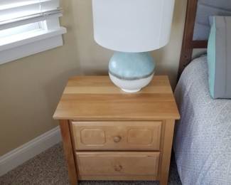 Nightstand; table lamp
