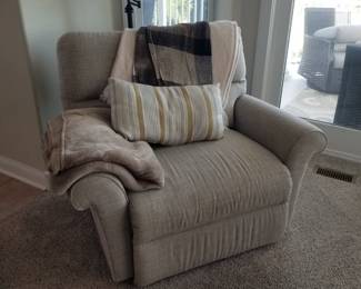 Cozy chair; floor lamp