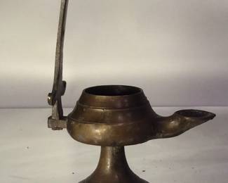 18th century  oil lamp bronze 
$100