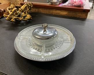 Kromax Lazy Susan Serving Set Polished Chrome