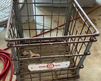 Vintage Metal Milk Crate