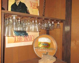 PETERSON glasses and beer signs