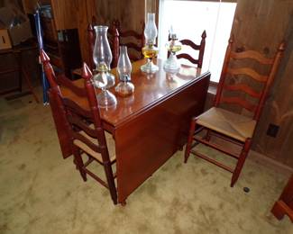 cherry drop leaf & 8 chairs
