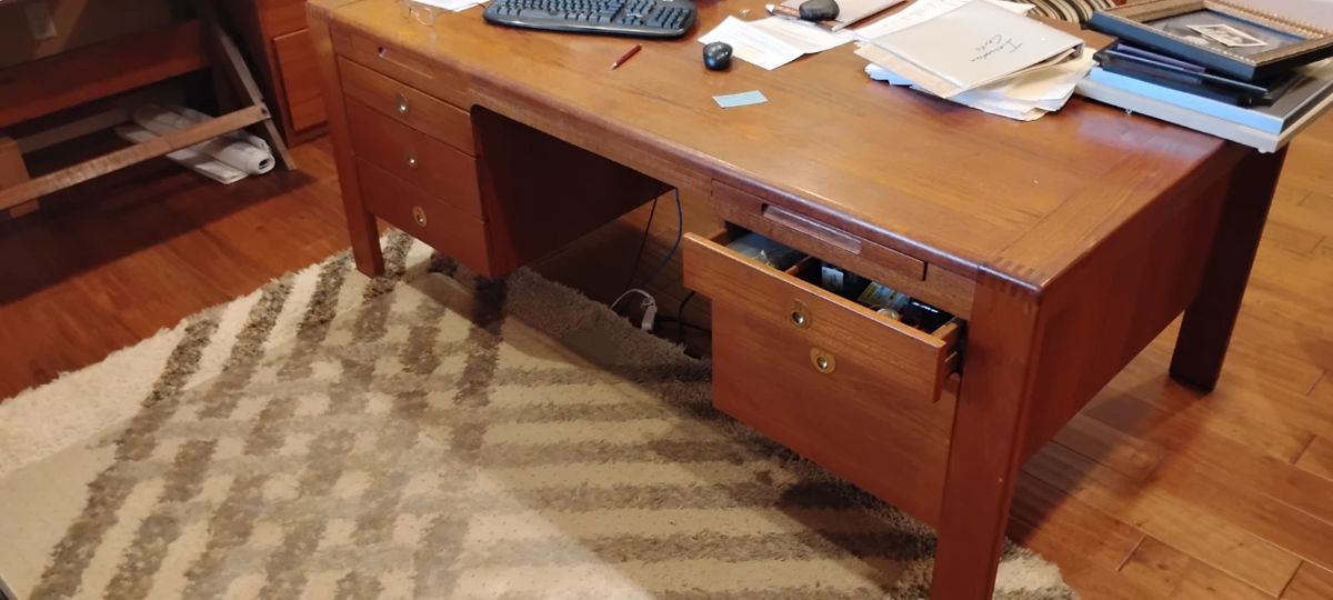 Solid Teak office desk and chairs by d-Scan