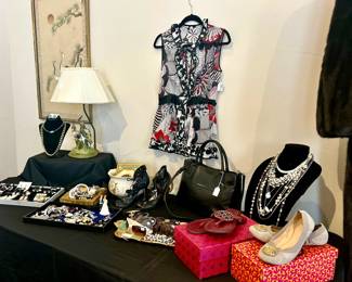 COSTUME JEWELRY, DOLCE & GABANA BLOUSE.  TORY BURCH.