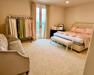 GUEST BEDROOM WITH HOOKER KING BED, LIKE NEW TEMPUR-PEDIC MATTRESS.