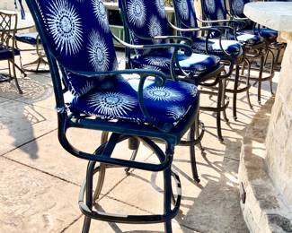 3 SETS OF 2 HANAMINT "TUSCANY" PATIO BAR STOOLS.