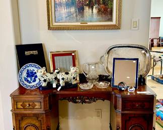 ANTIQUE INLAID DESK.