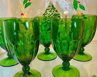 BRIGHT GREEN ICE TEA GLASSES!