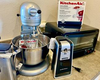 ROW OF APPLIANCES INCLUDING KITCHENAID MIXER, 
