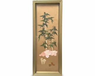 Vintage Chinese Carved Stone Dimensional Wall Panel