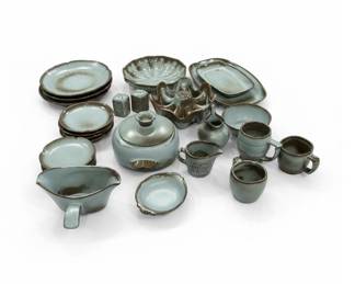 Large Frankoma Pottery 'Plainsman' Dinnerware Set