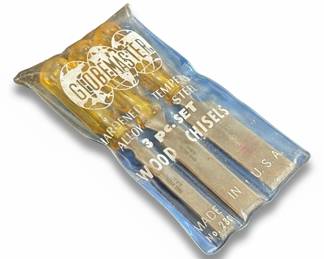 Vintage Globemaster USA 3-Piece Wood Chisel Set No. 2801