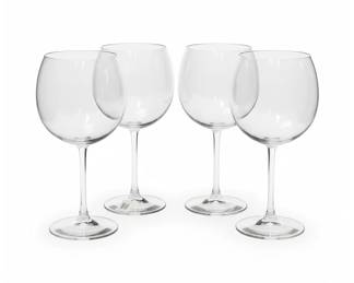 Set of 4 Large Crystal Wine Glasses