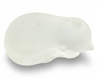 Franklin Mint 1986 Art Nouveau Frosted Glass Cat