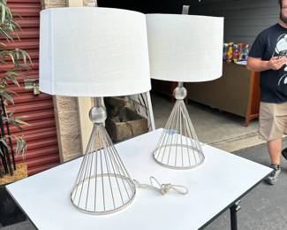 Astwood Tour Contemporary Wireframe Table Lamps (Pair) - Bru
