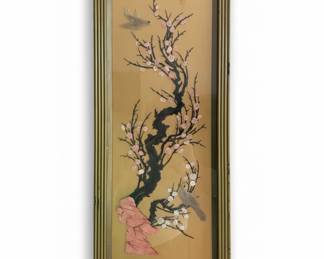 Vintage Chinese Dimensional Wall Art, Carved Stone