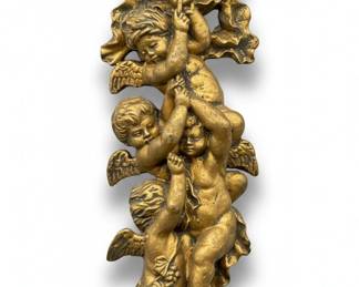 Vintage Baroque Style Cherub Wall Plaque / Ornament