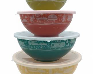 Camp Casual 4-Piece Nesting Melamine Bowl Set w/ Lids