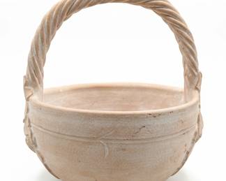 Handmade Terracotta Planter Basket w/ Twisted Handle