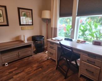 DESK $300, CREDENZA $175