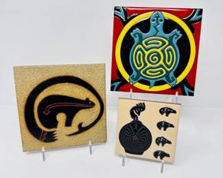 75 SouthwesternNativeAmericanArtTilesTurtleKokopelliBears