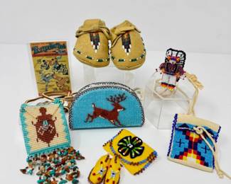 95 NativeAmericanZuniTribeBeadworkBeadedArtLot