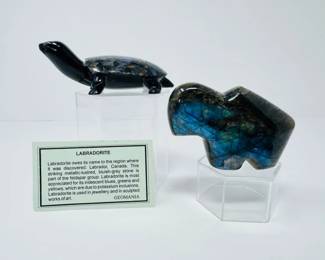 78 PolishedLabradoriteBuffaloMosaicOpalTurtleCarvings