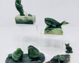 85 BCJadeStoneCarvingsInuitAnimalFigures