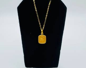 12 14KGoldItalianChainwGreekRhodesHorsePendant188g