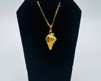 46 18KGoldGrapePendantw14KItalyChain245g