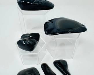 113 RainbowObsidianCarvingsFishFlowerAbstractForms