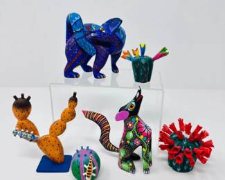 42 6OaxacanAlebrijeFiguresSignedAnimalsCacti