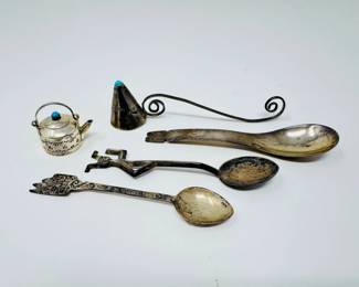 80 VintageSterlingSilverSouvenirSpoonsMiniatures