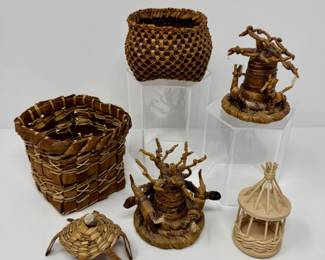 99 MiniAfricanWovenBasketsBaobabTreeFiguresKenyaMade