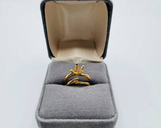 15 14KGoldDiamondRingSettingSize54g