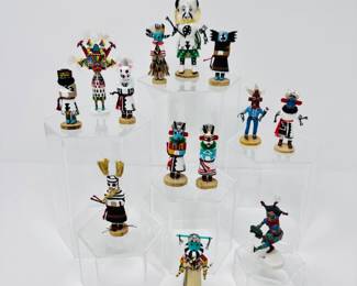 72 Setof13MiniatureHopiKachinaDollsSomeSigned