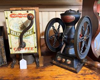 Antique New England Cast Iron Coffee Grinder C: 1890