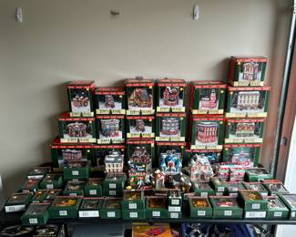 Large Collection of Coca-Cola Town Square Christmas Village Buildings and Accessories