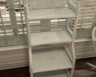 White Wicker Bookshelf