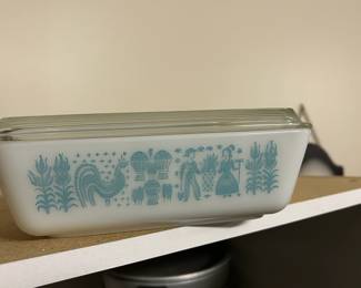 Vintage Pyrex "Amish Blueprint" Refrigerator Dish