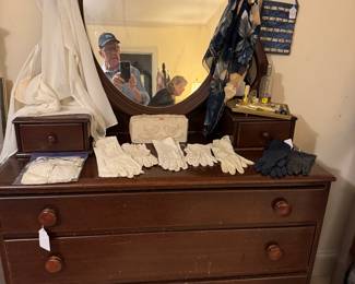 antique chest and mirror